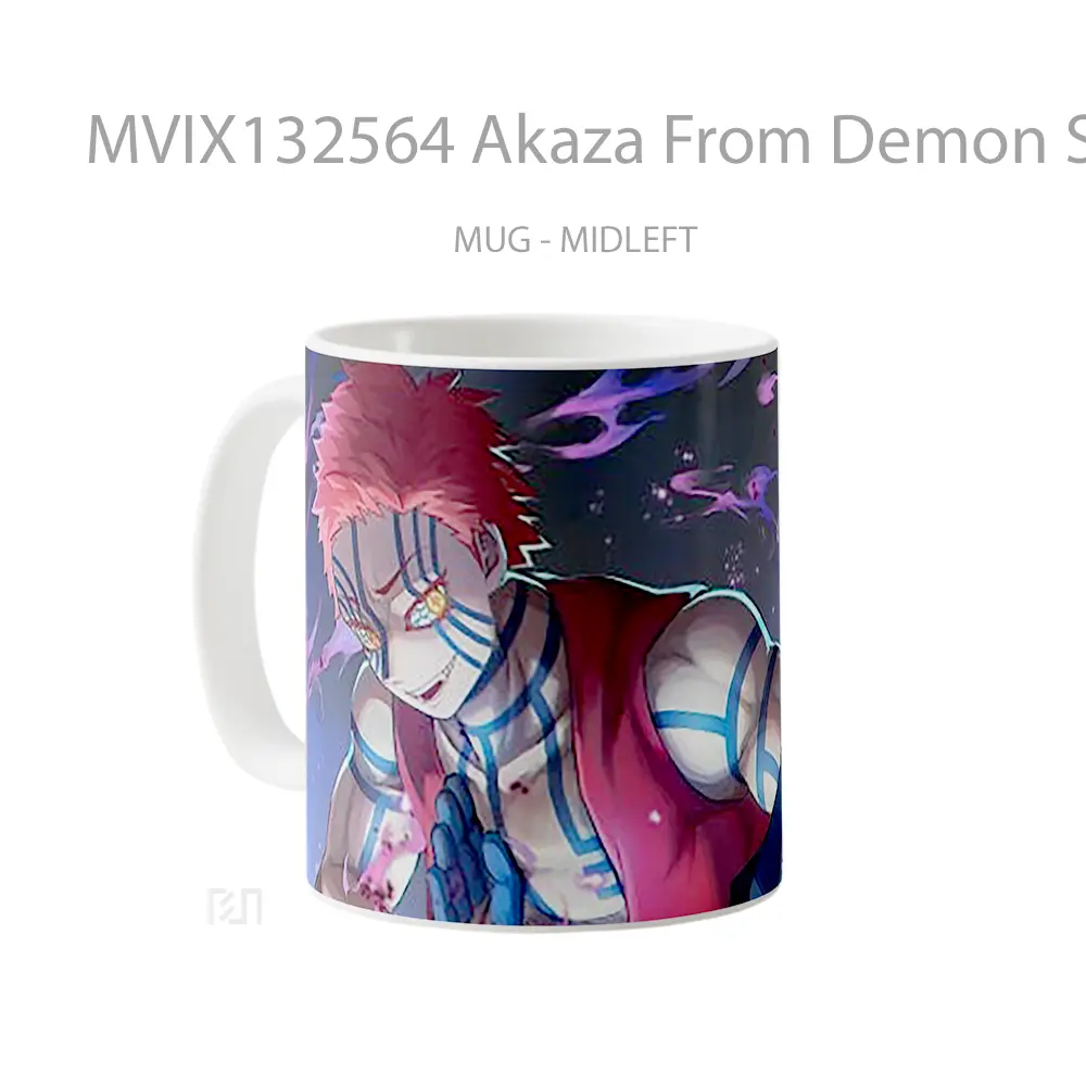 Mug Akaza From Demon Slayer V3 Cangkir Anime - All-side / Desain
