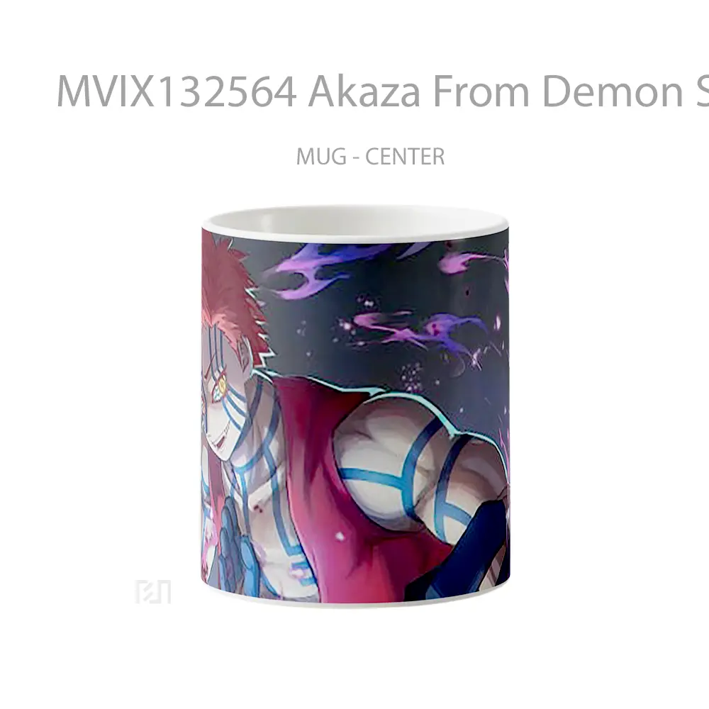 Mug Akaza From Demon Slayer V3 Cangkir Anime