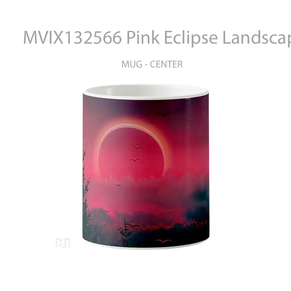 Mug Pink Eclipse Landscape Gelas Pemandangan Alam