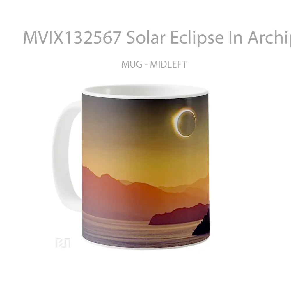 Mug Solar Eclipse In Archipelago Landscape Gelas Pemandangan Alam - All-side / Desain