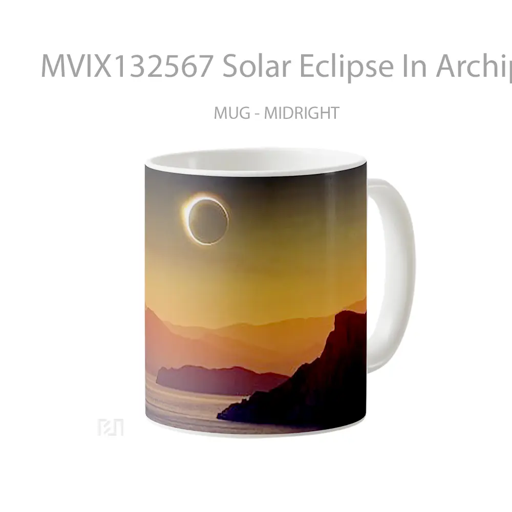 Mug Solar Eclipse In Archipelago Landscape Gelas Pemandangan Alam - All-side / Desain