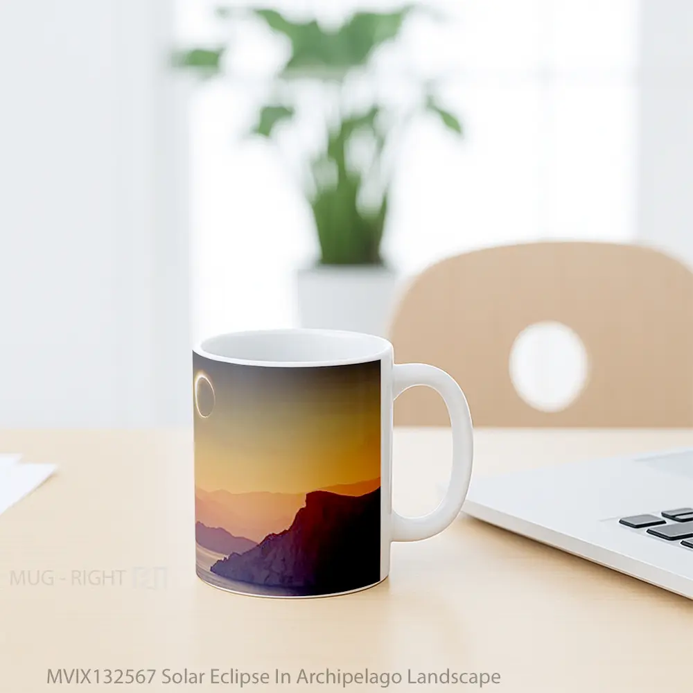 Mug Solar Eclipse In Archipelago Landscape Gelas Pemandangan Alam - All-side / Desain