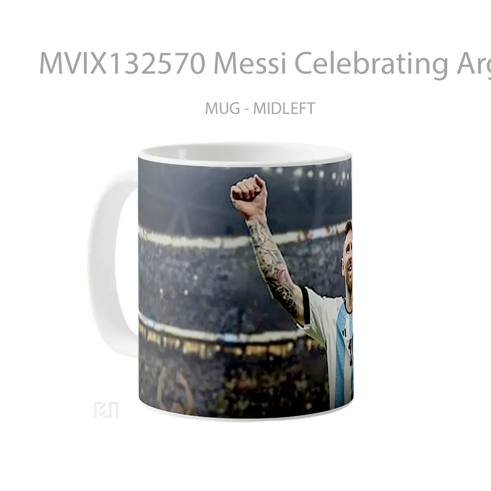 Mug Messi Celebrating Argentina National Team Gelas Keramik Unik - All-side / Desain