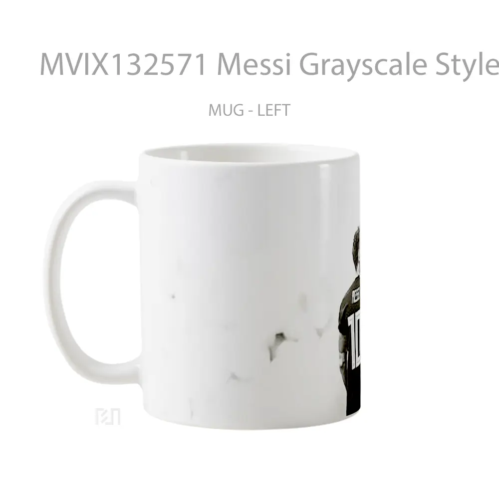 Mug Messi Grayscale Style Gelas Keramik Unik - All-side / Desain