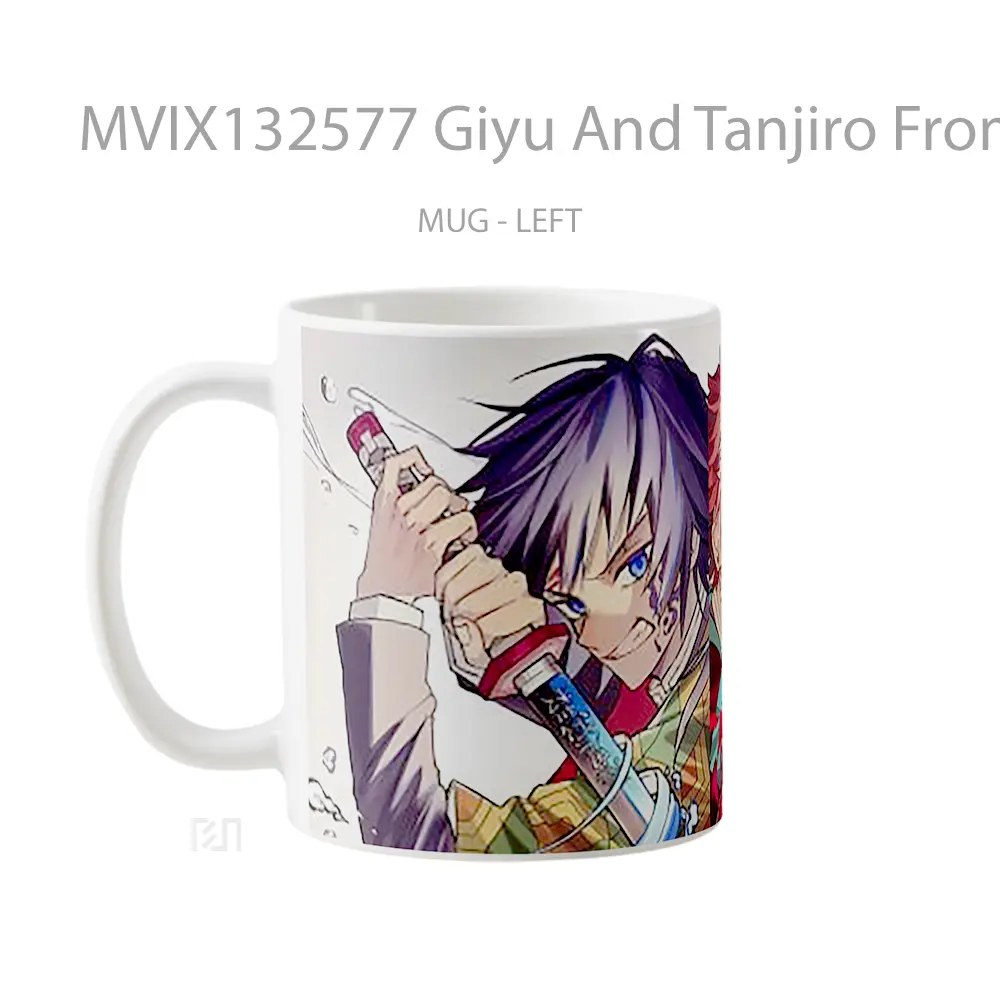 Mug Giyu And Tanjiro From Demon Slayer Cangkir Anime - All-side / Desain