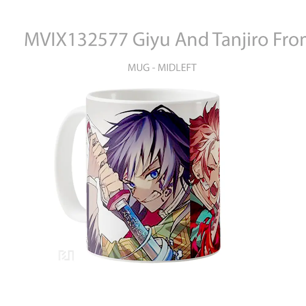 Mug Giyu And Tanjiro From Demon Slayer Cangkir Anime - All-side / Desain