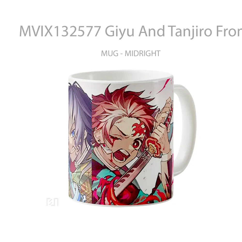 Mug Giyu And Tanjiro From Demon Slayer Cangkir Anime - All-side / Desain