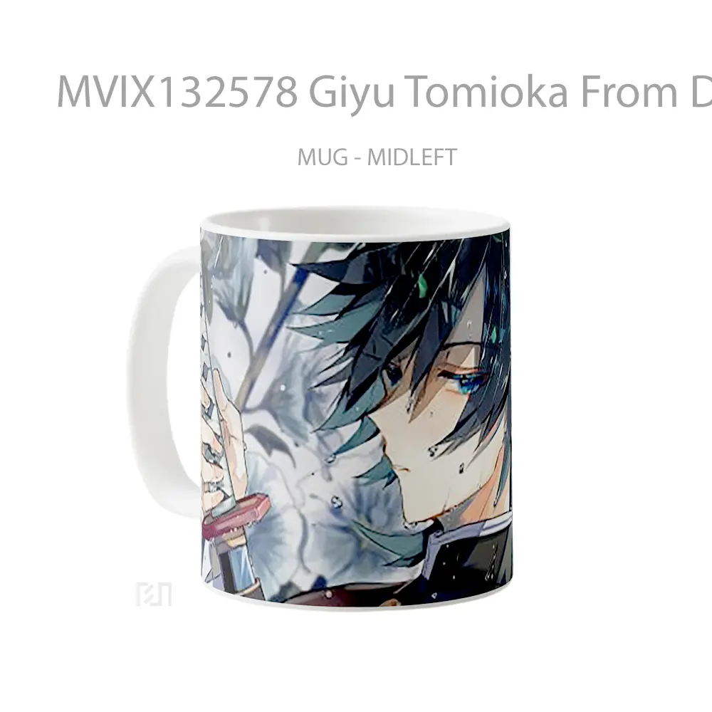 Mug Giyu Tomioka From Demon Slayer V1 Cangkir Anime - All-side / Desain