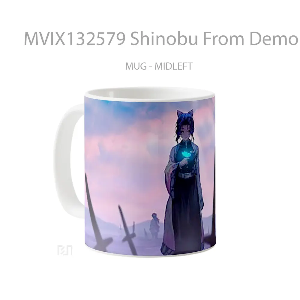 Mug Shinobu From Demon Slayer V2 Cangkir Anime - All-side / Desain