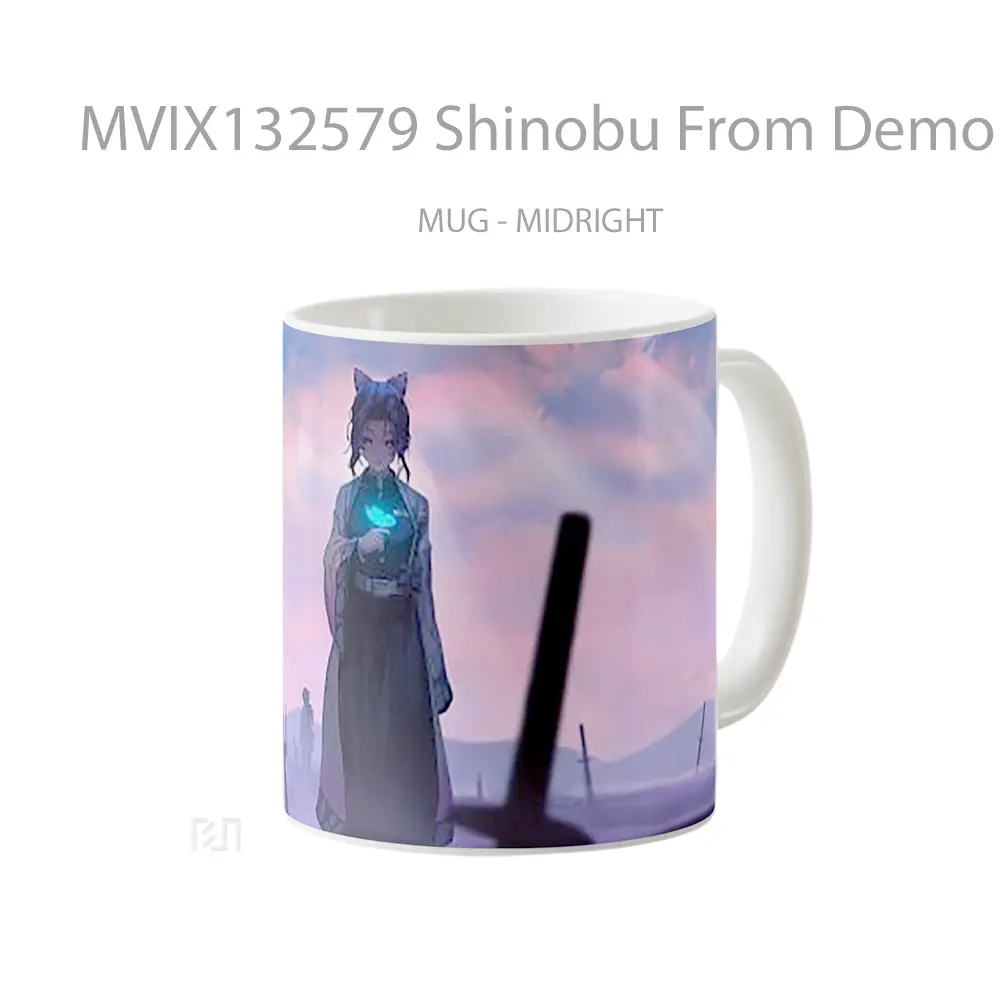 Mug Shinobu From Demon Slayer V2 Cangkir Anime - All-side / Desain