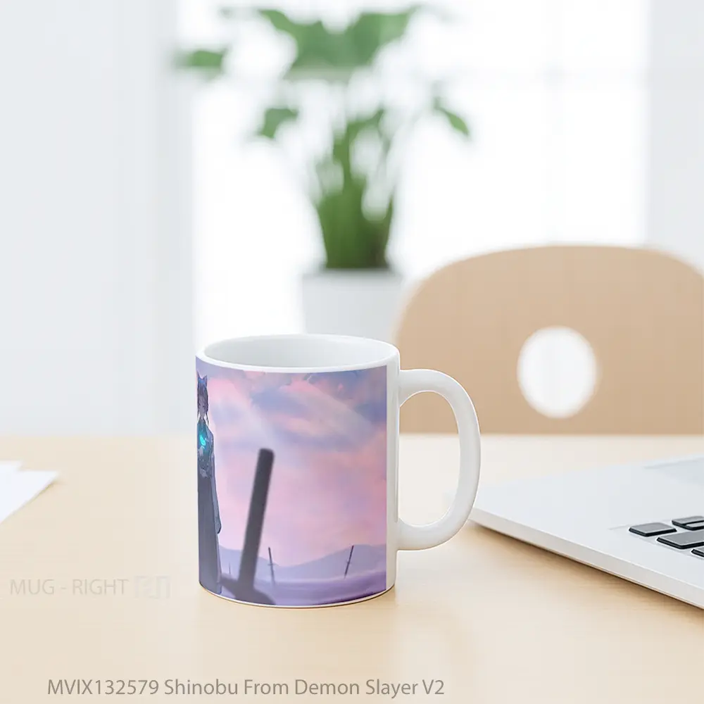 Mug Shinobu From Demon Slayer V2 Cangkir Anime - All-side / Desain