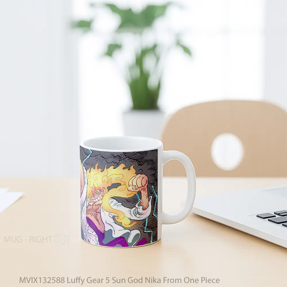 Mug Luffy Gear 5 Sun God Nika From One Piece Cangkir Anime - All-side / Desain