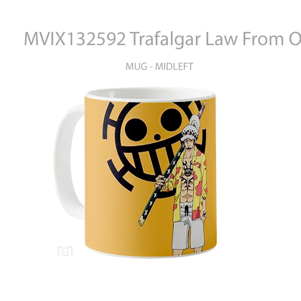 Mug Trafalgar Law From One Piece V1 Cangkir Anime - All-side / Desain