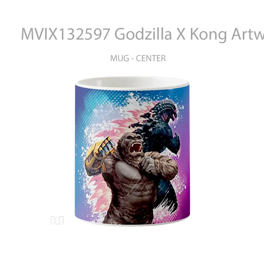 Mug Godzilla X Kong Artwork Gelas Seni Modern