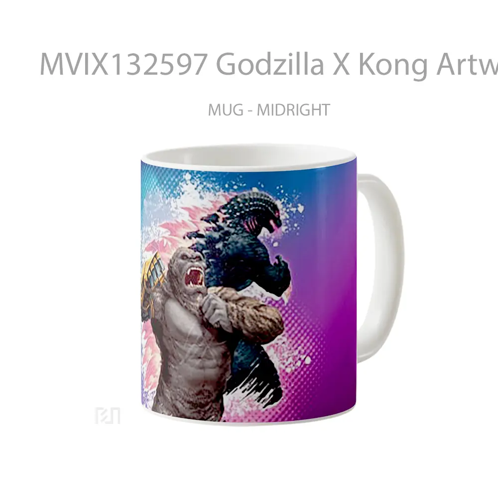 Mug Godzilla X Kong Artwork Gelas Seni Modern - All-side / Desain