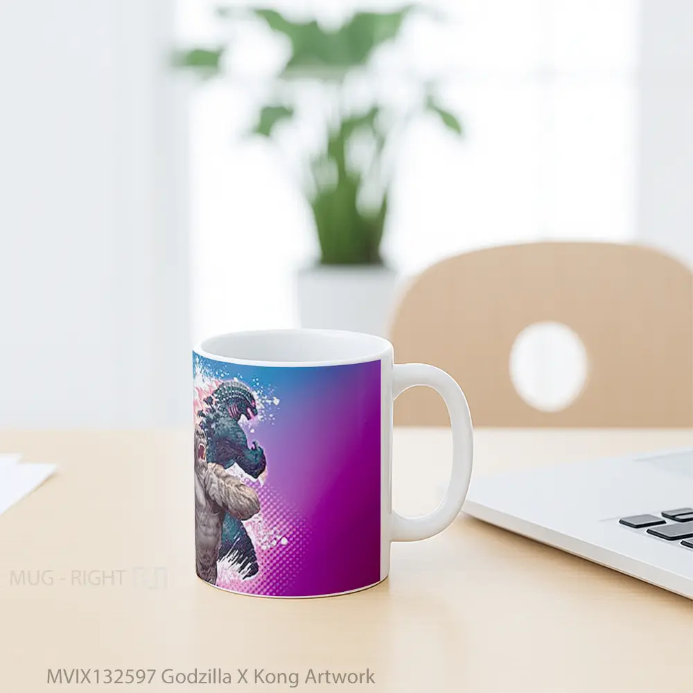 Mug Godzilla X Kong Artwork Gelas Seni Modern - All-side / Desain