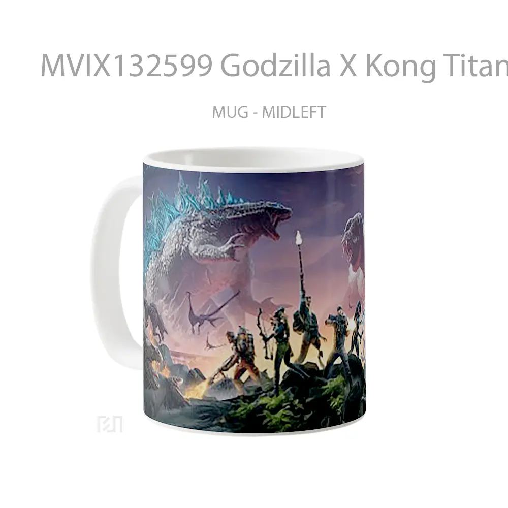 Mug Godzilla X Kong Titan Chasers Videogame Gelas Keramik Unik - All-side / Desain