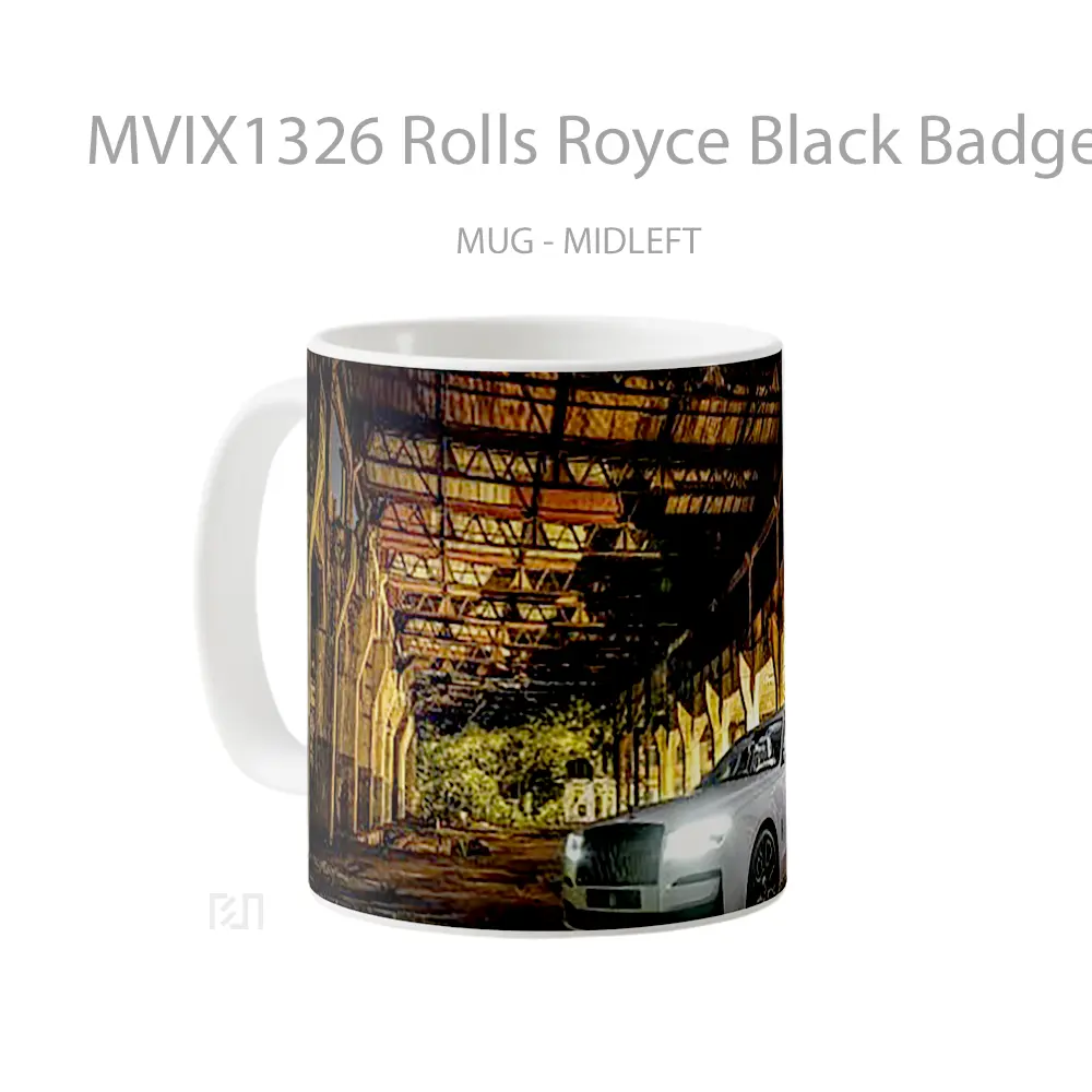Mug Rolls Royce Black Badge Cangkir Mobil - All-side / Desain