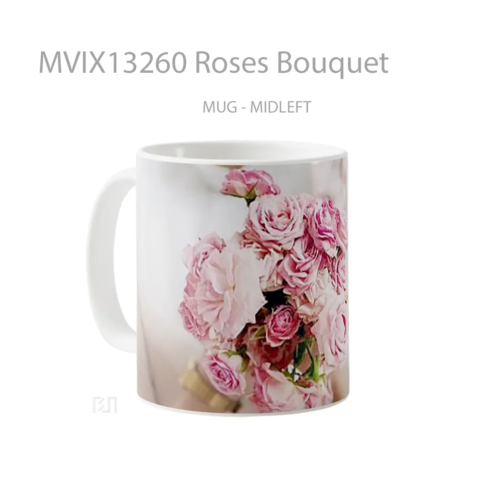 Mug Roses Bouquet Gelas Keramik Unik - All-side / Desain