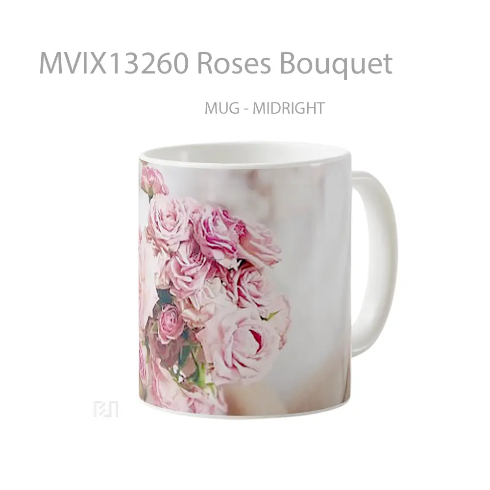 Mug Roses Bouquet Gelas Keramik Unik - All-side / Desain