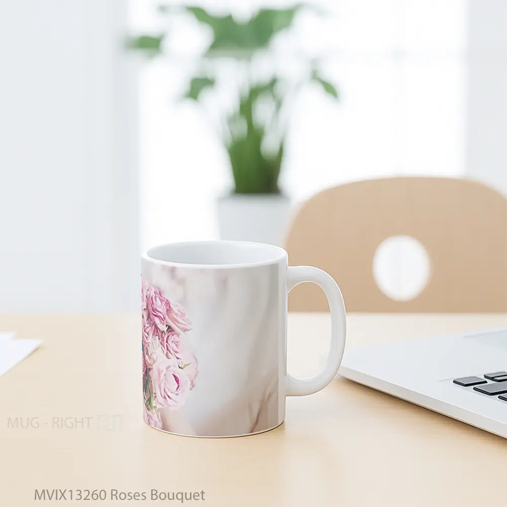 Mug Roses Bouquet Gelas Keramik Unik - All-side / Desain