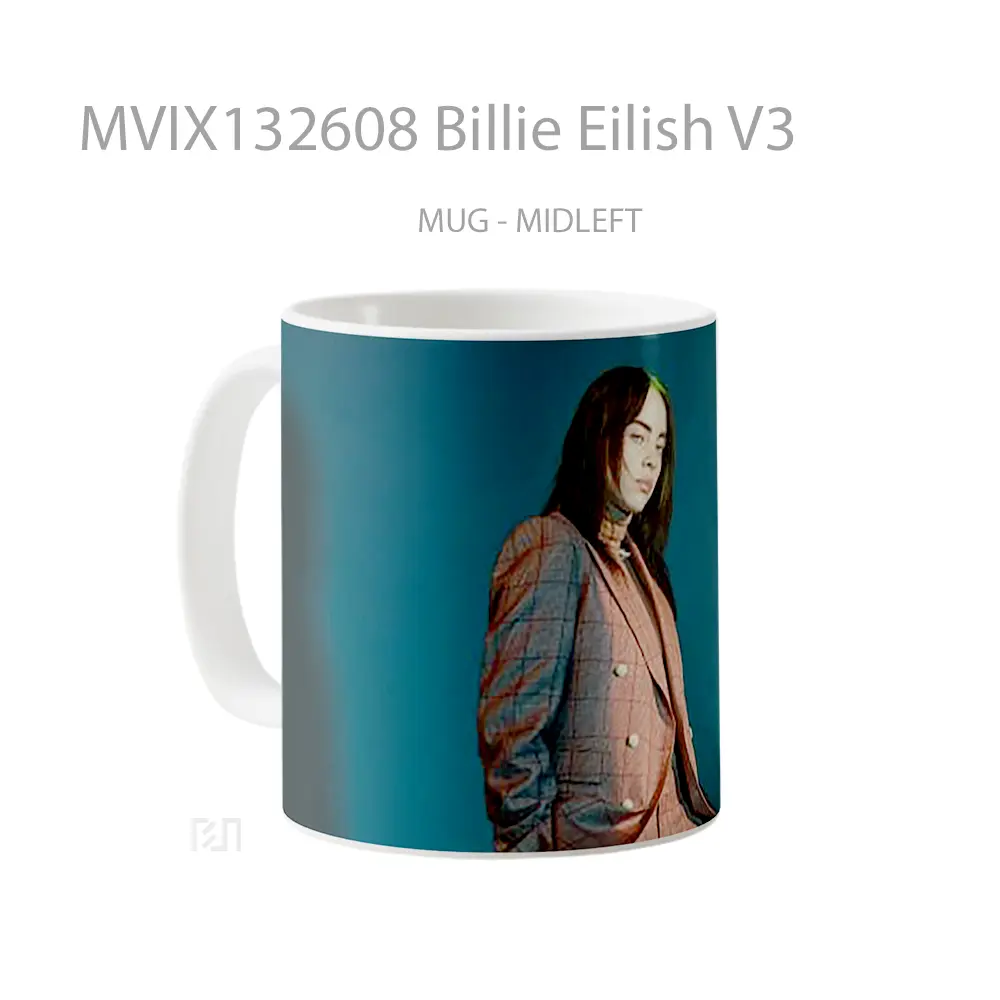 Mug Billie Eilish V3 Gelas Selebriti - All-side / Desain