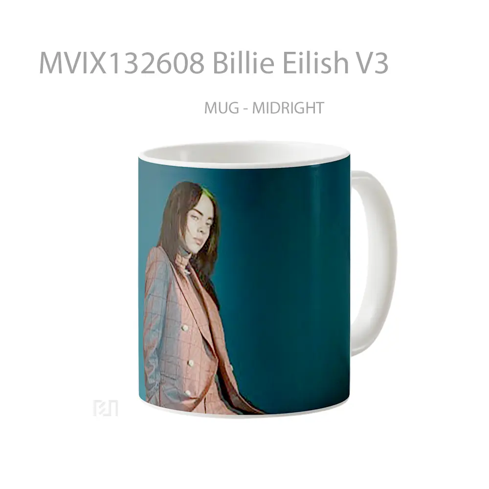 Mug Billie Eilish V3 Gelas Selebriti - All-side / Desain