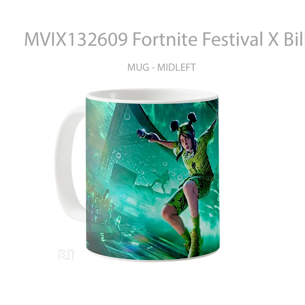 Mug Fortnite Festival X Billie Eilish Cangkir Gamer - All-side / Desain