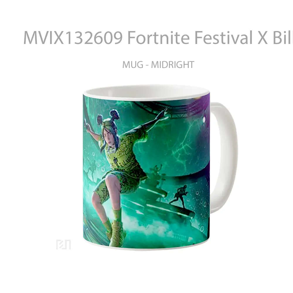 Mug Fortnite Festival X Billie Eilish Cangkir Gamer - All-side / Desain