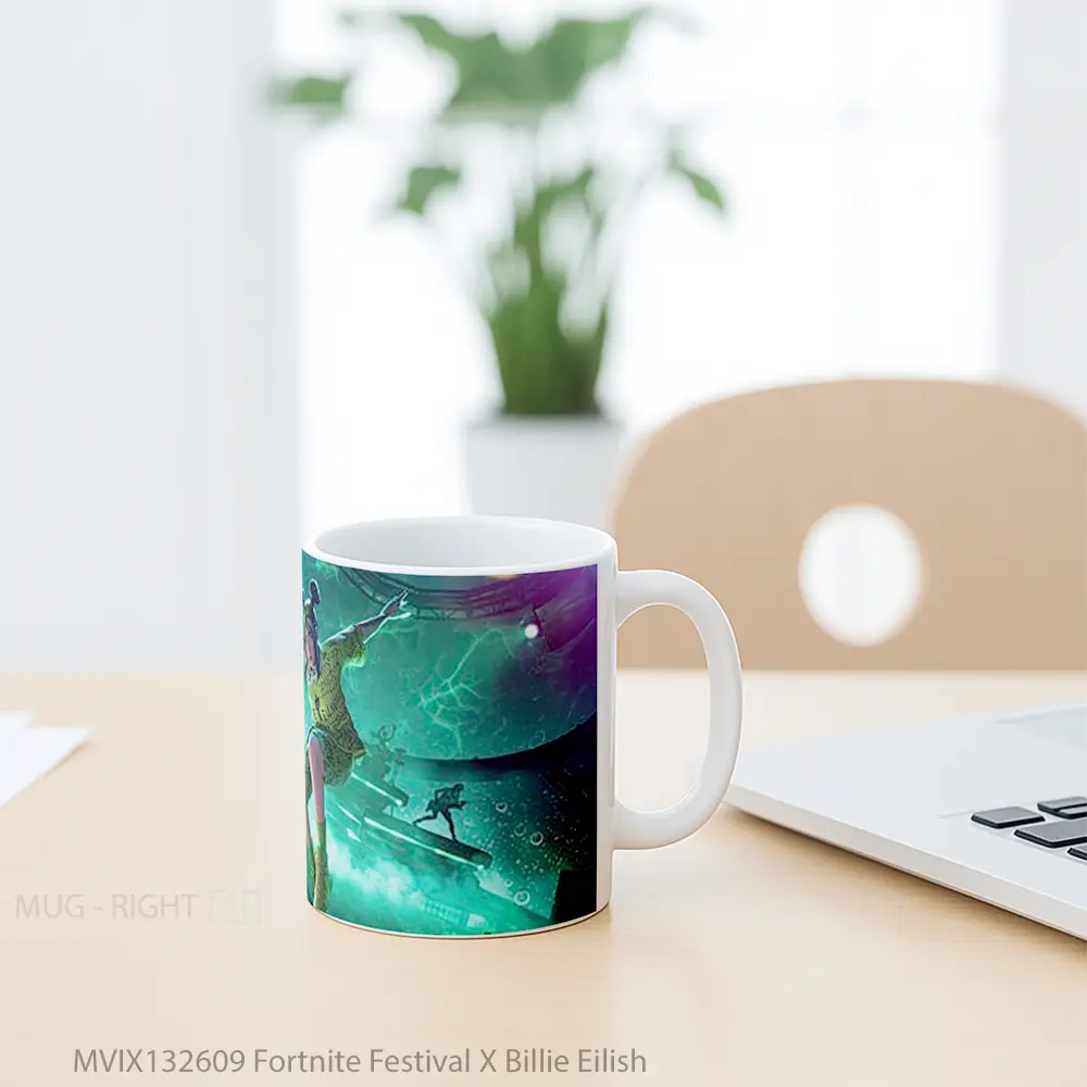 Mug Fortnite Festival X Billie Eilish Cangkir Gamer - All-side / Desain