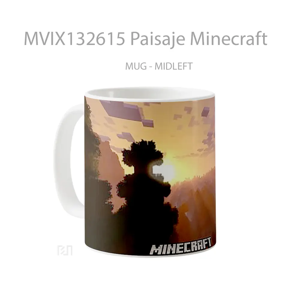 Mug Paisaje Minecraft Cangkir Gamer - All-side / Desain