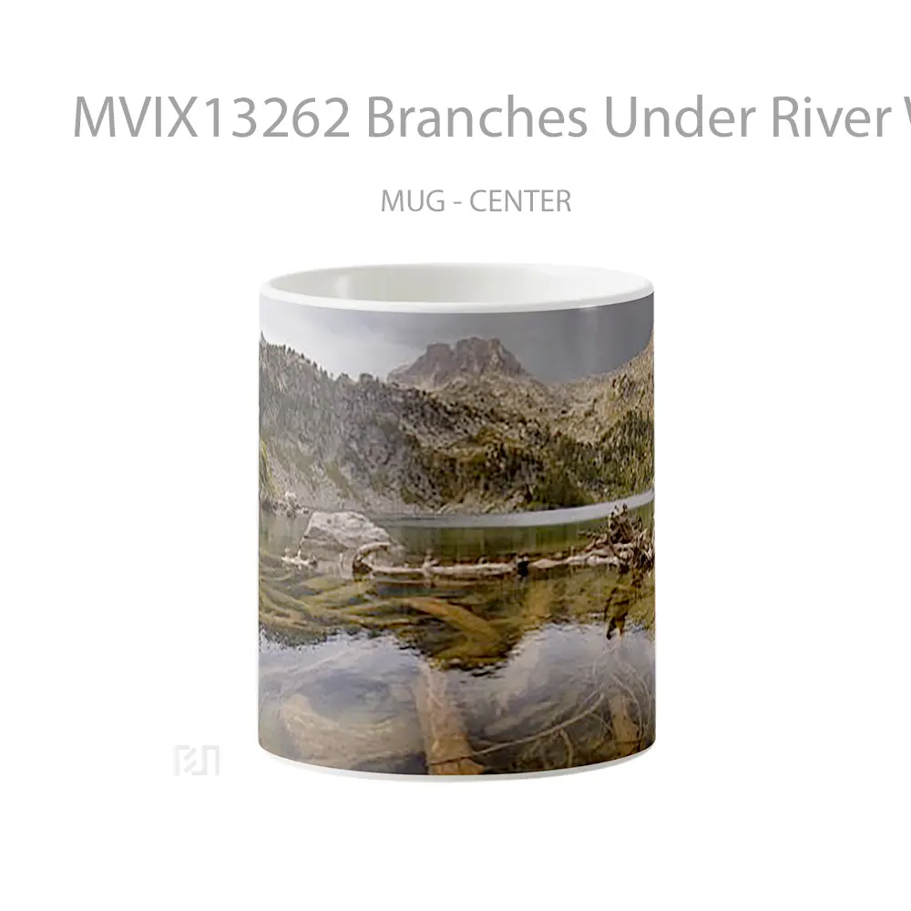 Mug Branches Under River With Mountain In The Background Gelas Pemandangan Alam