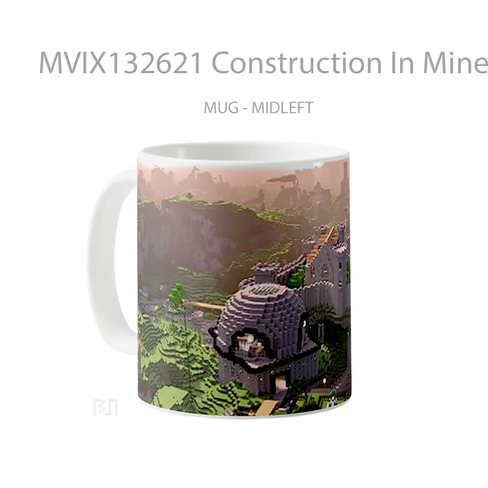 Mug Construction In Minecraft Cangkir Gamer - All-side / Desain