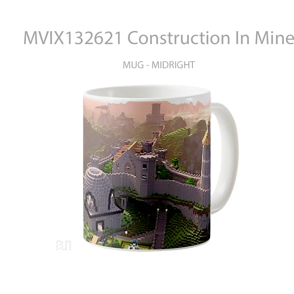 Mug Construction In Minecraft Cangkir Gamer - All-side / Desain