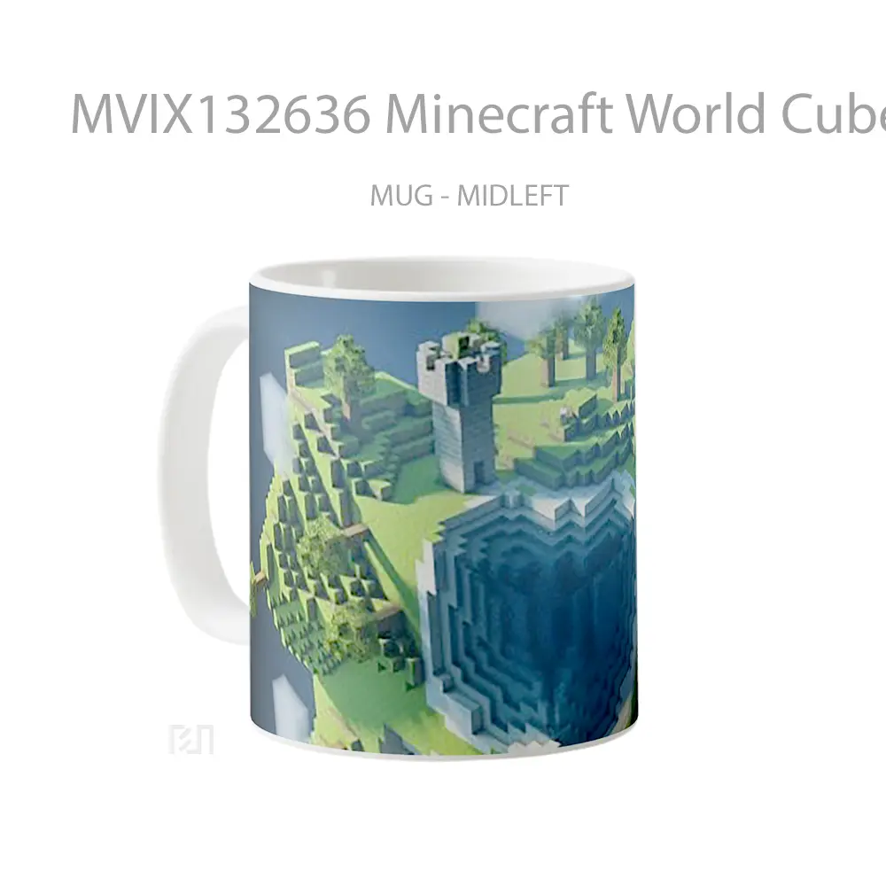 Mug Minecraft World Cube Cangkir Gamer - All-side / Desain