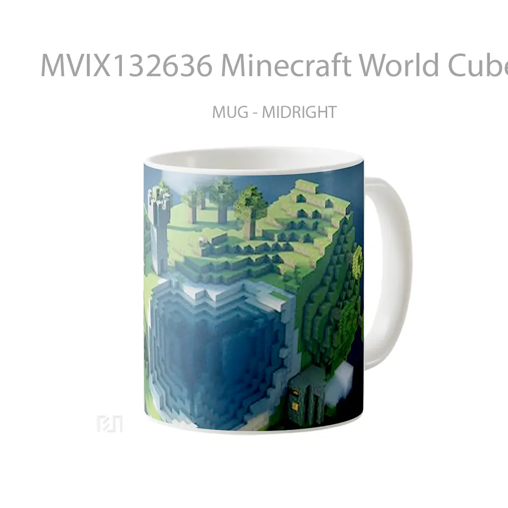 Mug Minecraft World Cube Cangkir Gamer - All-side / Desain