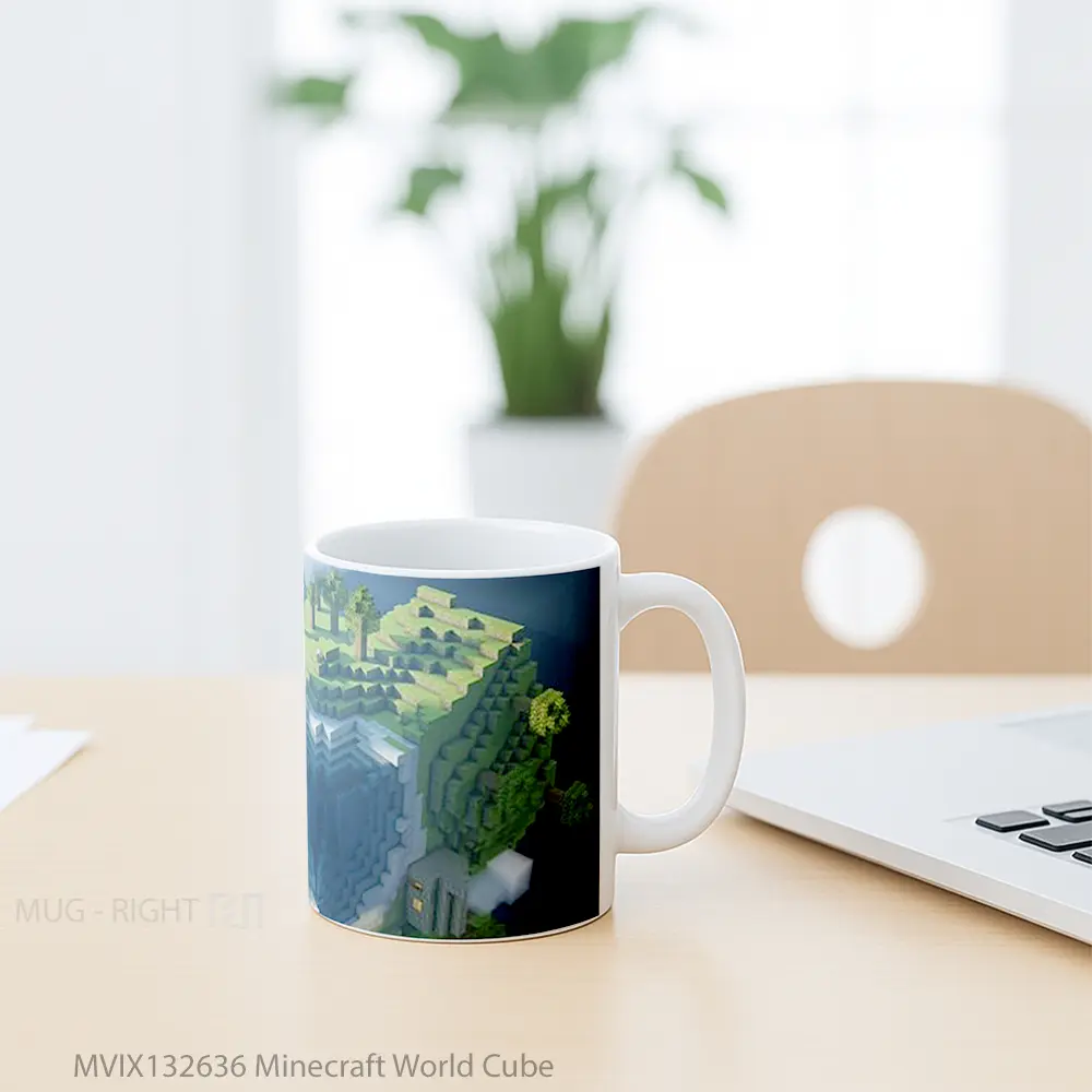 Mug Minecraft World Cube Cangkir Gamer - All-side / Desain