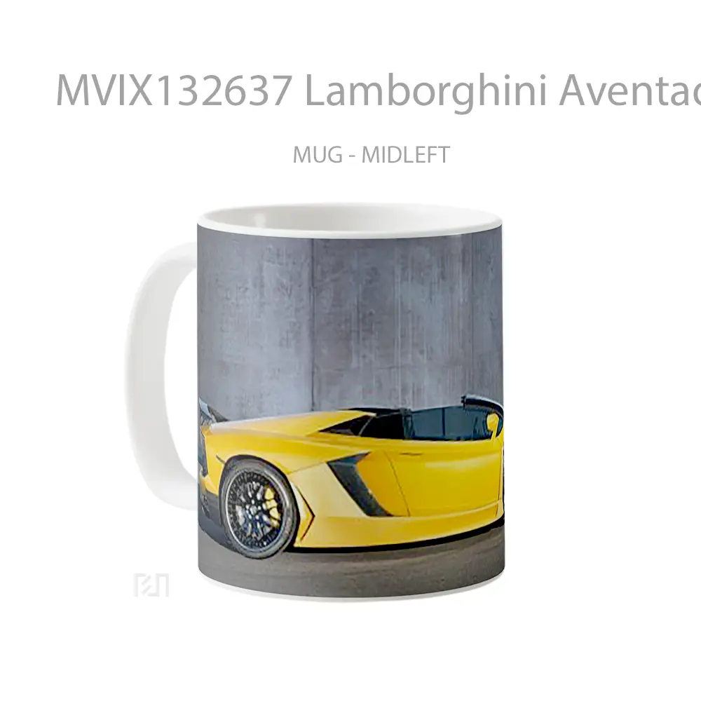 Mug Lamborghini Aventador Roadster Cangkir Mobil - All-side / Desain