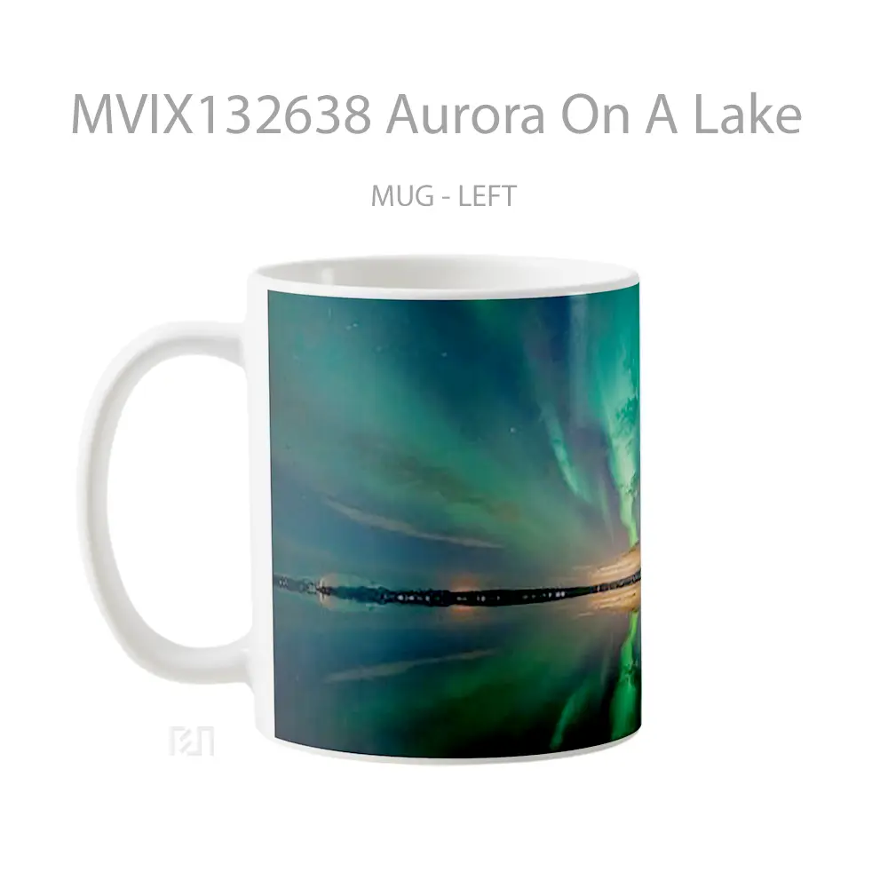 Mug Aurora On A Lake Gelas Pemandangan Alam - All-side / Desain