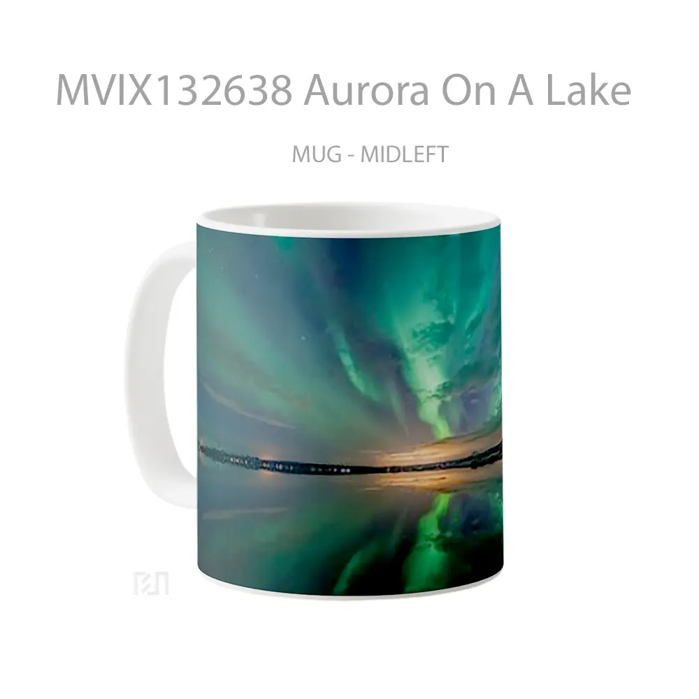 Mug Aurora On A Lake Gelas Pemandangan Alam - All-side / Desain