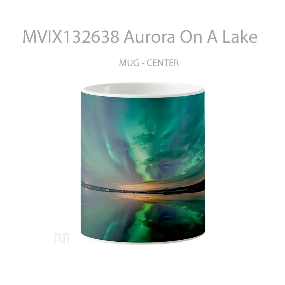 Mug Aurora On A Lake Gelas Pemandangan Alam