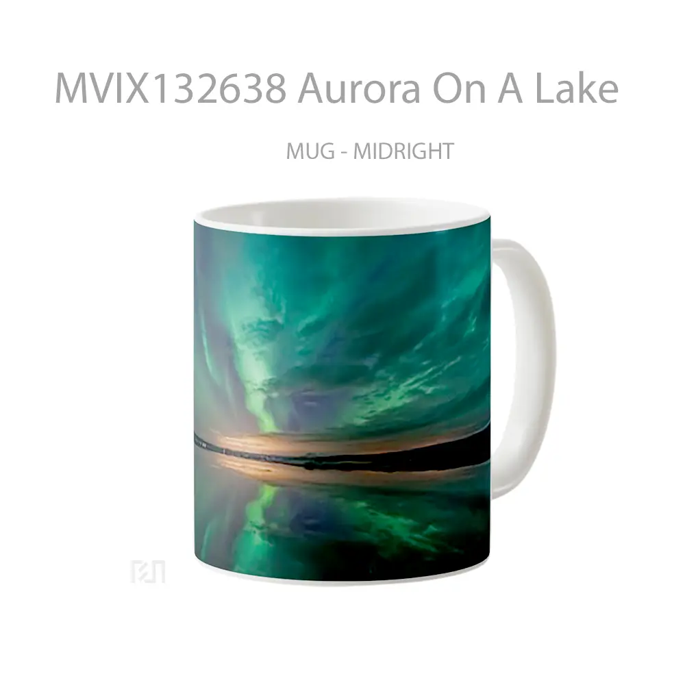 Mug Aurora On A Lake Gelas Pemandangan Alam - All-side / Desain