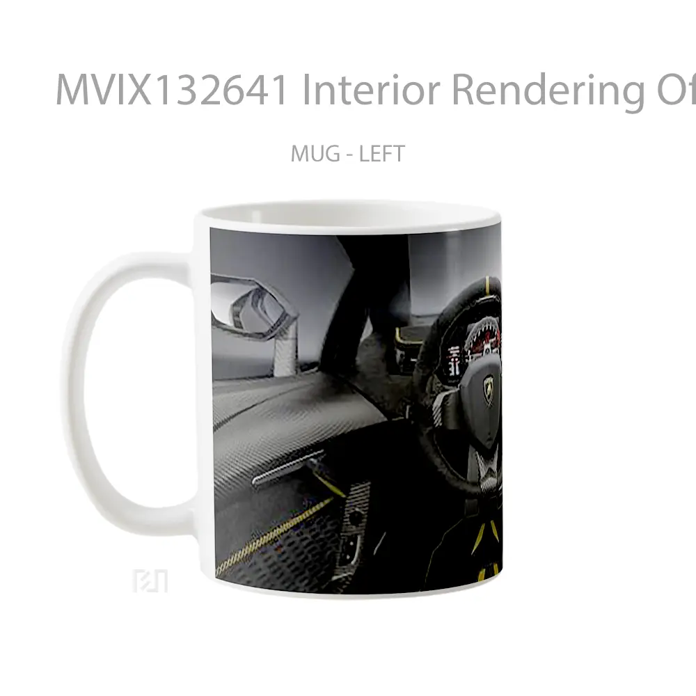 Mug Interior Rendering Of Lamborghini Centenario Cangkir Mobil - All-side / Desain