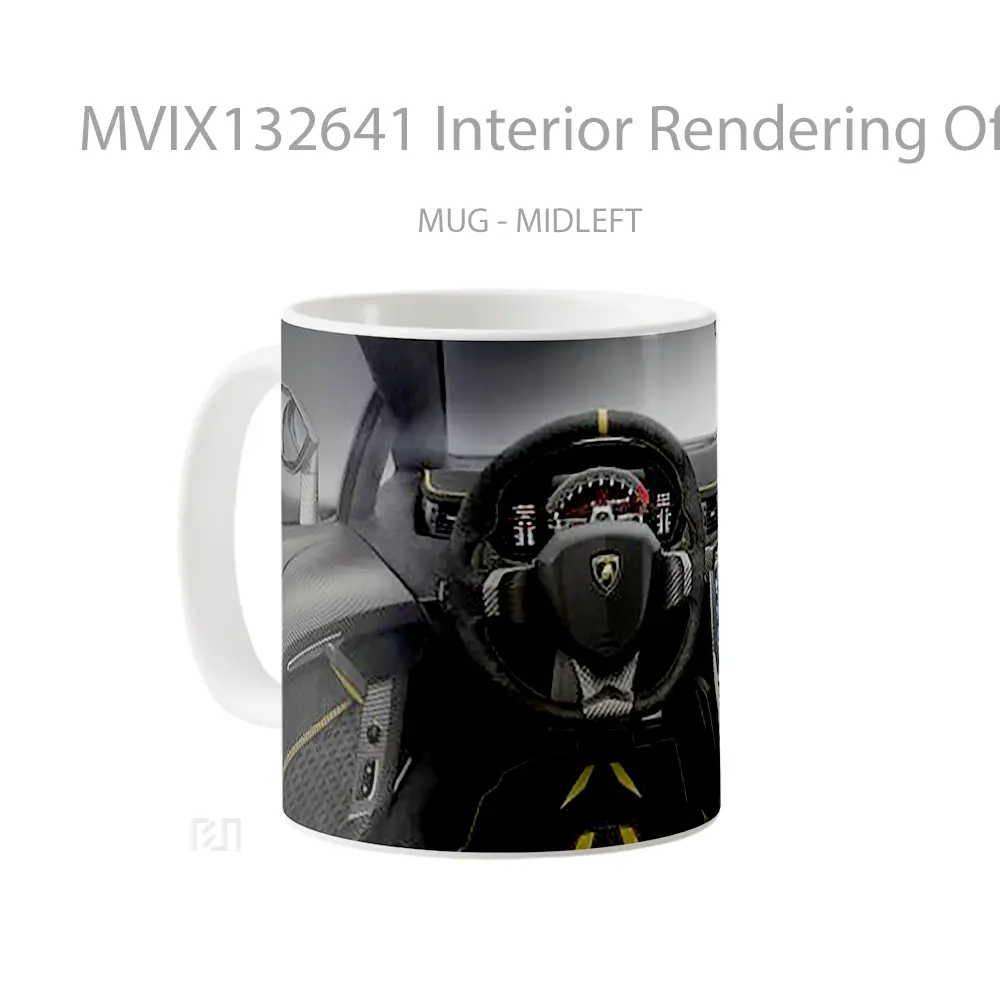 Mug Interior Rendering Of Lamborghini Centenario Cangkir Mobil - All-side / Desain