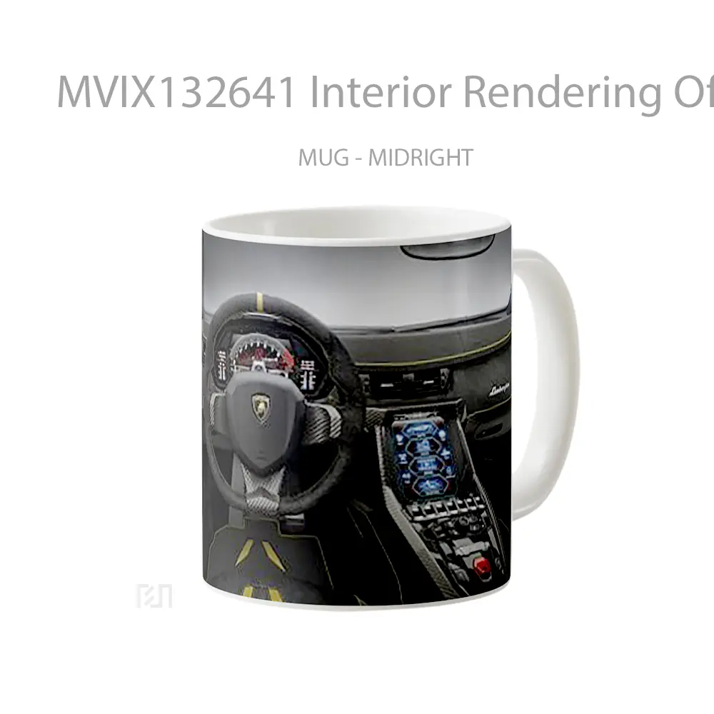 Mug Interior Rendering Of Lamborghini Centenario Cangkir Mobil - All-side / Desain
