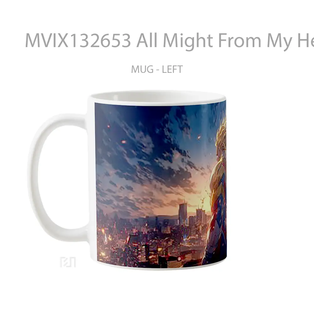 Mug All Might From My Hero Academia Cangkir Anime - All-side / Desain