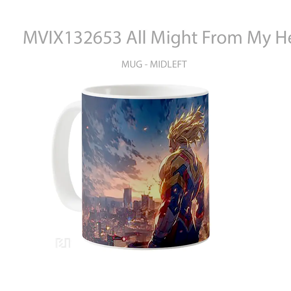 Mug All Might From My Hero Academia Cangkir Anime - All-side / Desain