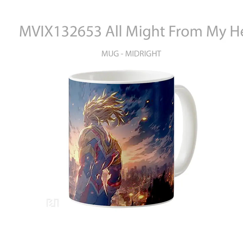 Mug All Might From My Hero Academia Cangkir Anime - All-side / Desain