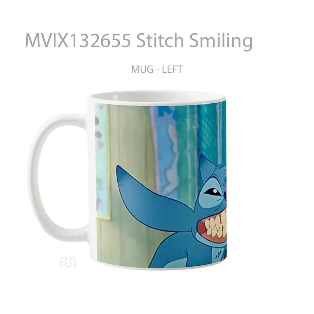Mug Stitch Smiling Gelas Keramik Unik - All-side / Desain