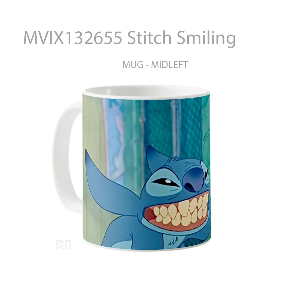 Mug Stitch Smiling Gelas Keramik Unik - All-side / Desain